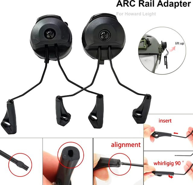 ARC OPS-CORE Helmschienenadapter in Grün, taktischer Headset-Ständer für Howard Leight Hunt Shooting Headset - Bild 1