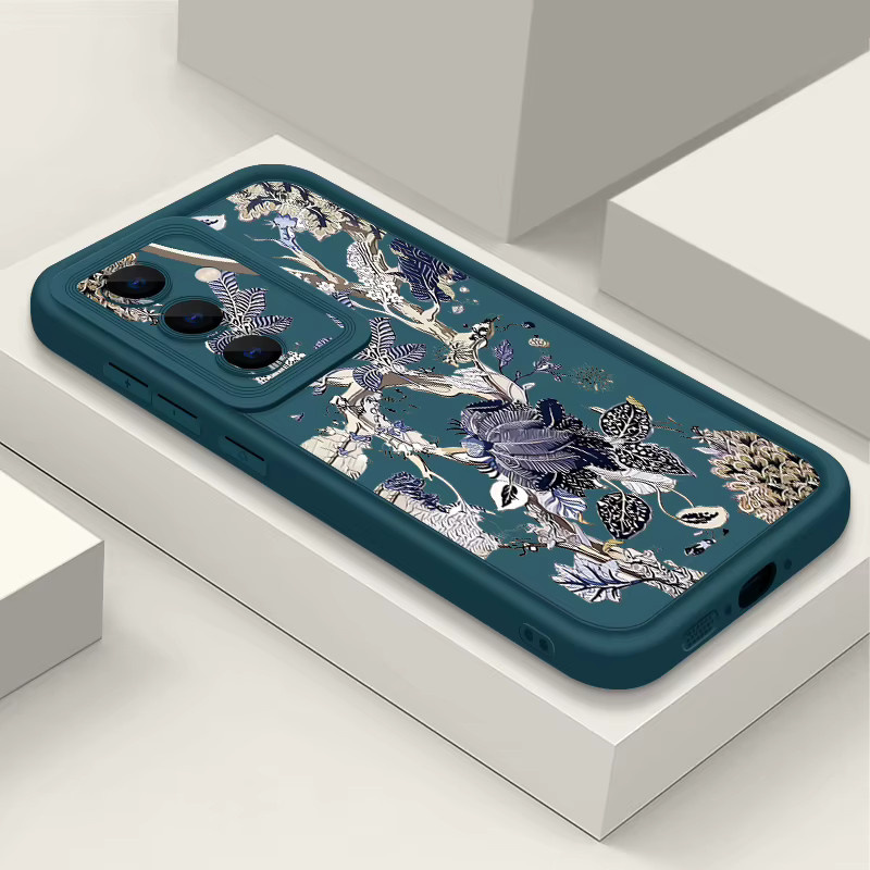 Retro-Blumen Silikonhülle für Samsung Galaxy S26 S25 S24 S23 S22 Ultra Plus S25 FE A57 A37 A17 A56 A36 A16 A55 A15 in Beige und Weiß - Bild 3