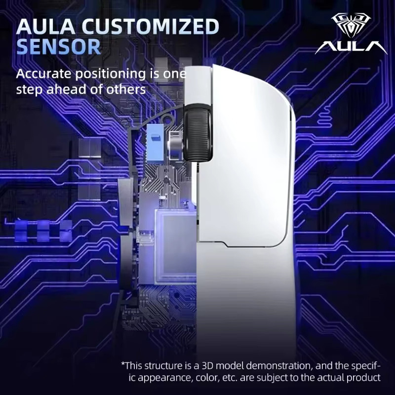 AULA SC580 Pro Gaming-Maus mit Ladestation, kabellose Bluetooth-Maus mit 10000 DPI PAW3311 Sensor, Weiß - Bild 4