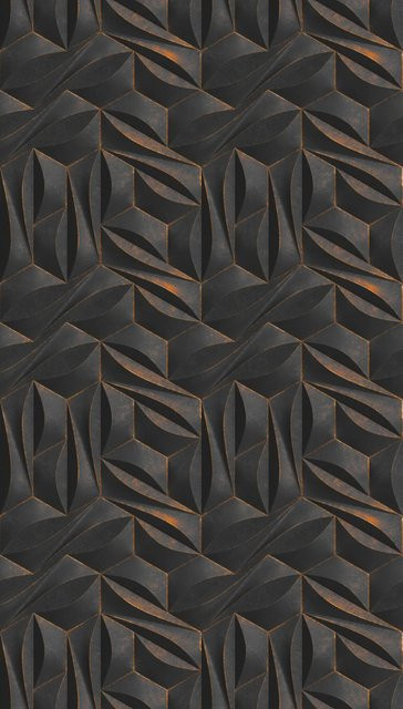 Livingwalls Fototapete in 3D-Optik mit geometrischem Design in Gold und Anthrazit, Breite: 280 cm, Höhe: 159 cm - Bild 1