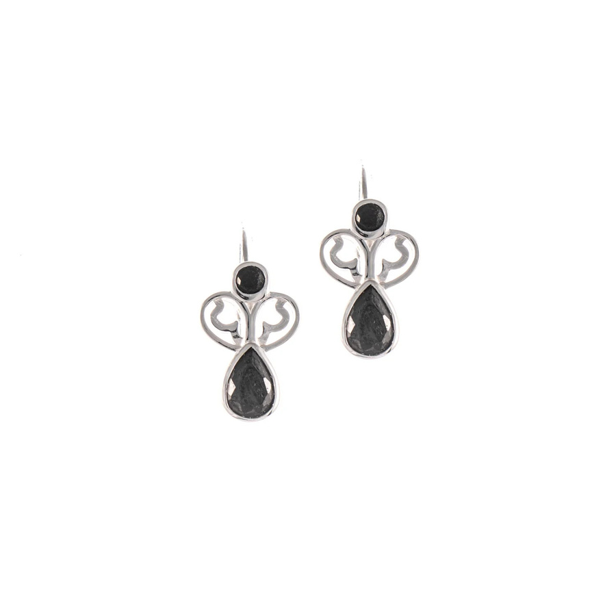 Ohrringe Dirndl Funkeln, 925 Silber, Zirkonia schwarz, Damen - Bild 1