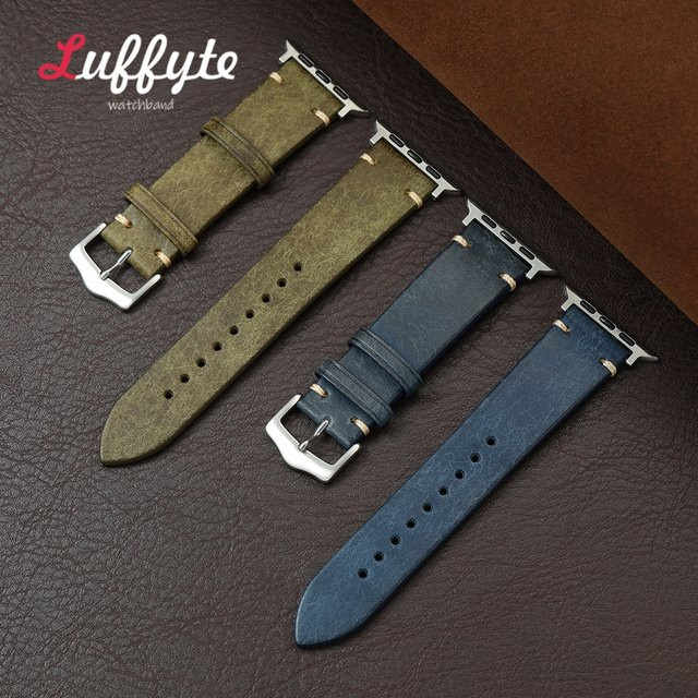 luffyte Smartwatch-Armband Leder, Vintage, Unisex - Bild 1