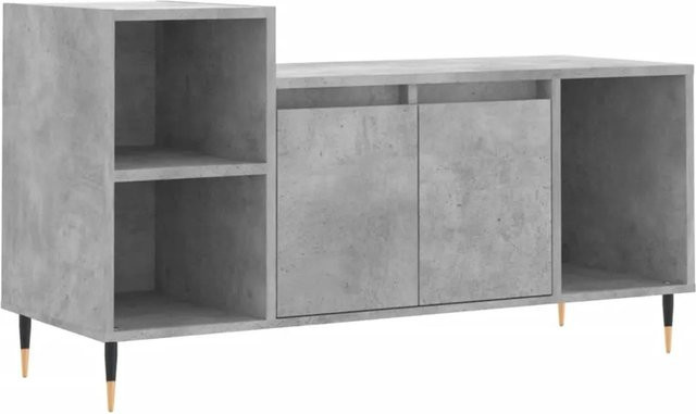 vidaXL TV-Schrank in Betongrau aus Holzwerkstoff und Metall, B/T/H: 100 x 35 x 55 cm - Bild 1