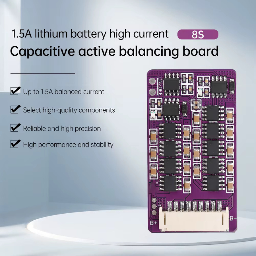 BMS Aktiver Equalizer Balancer Board für Li-Ion Lifepo4 LTO Lithium Batterien 1,5A in Violett - Bild 3