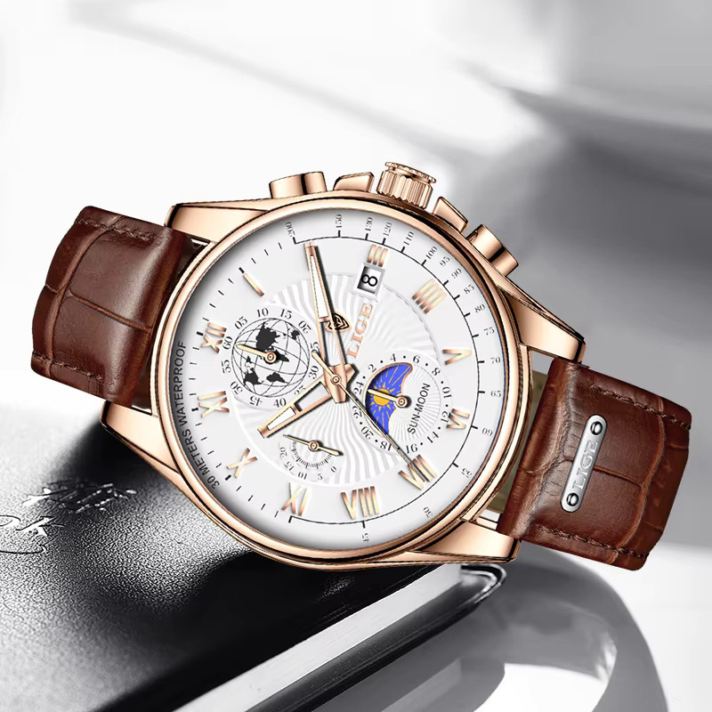 Lige Chronograph, Quarz, Leder, Herren - Bild 2