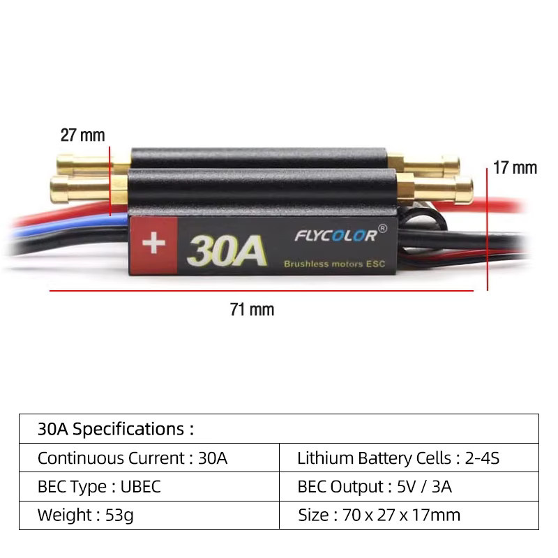 FLYCOLOR Speed Controller Bürstenloser Boot ESC, Wasserdicht, 2-6S Lipo - Bild 2