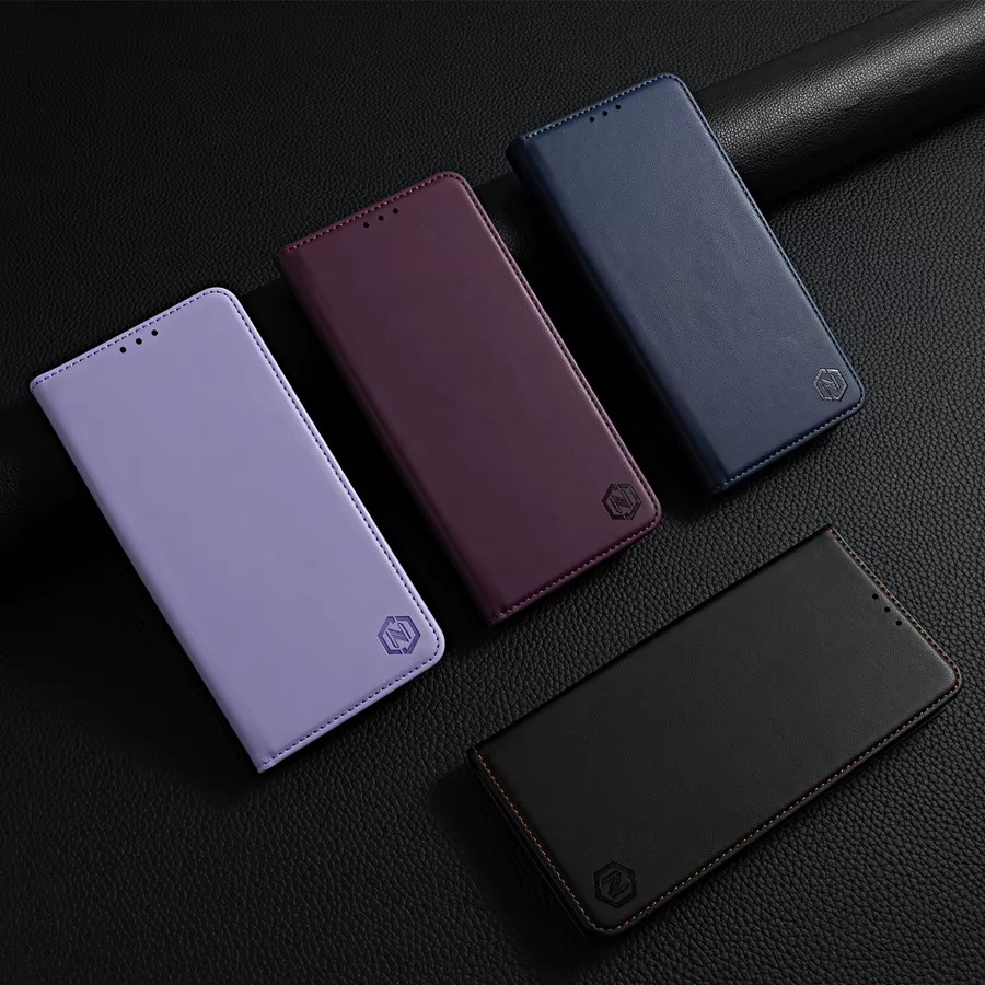 Lederhülle im Brieftaschen-Design für Xiaomi mit Kartenfach, Ständer und Magnetverschluss in Schwarz und Lila - Bild 6