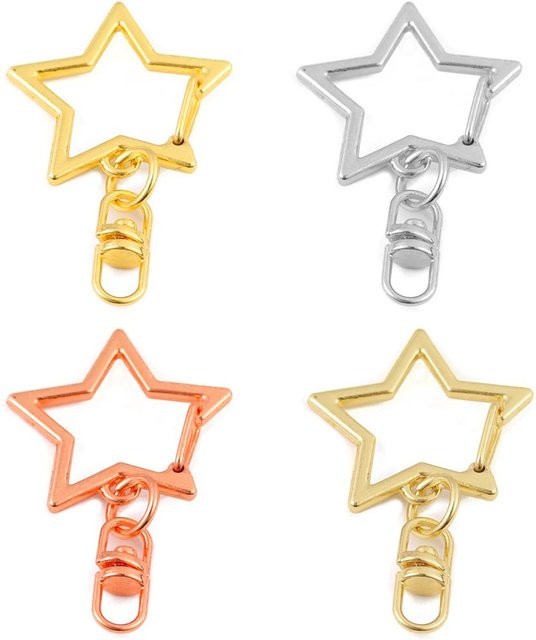 Louleur Karabiner Schlüsselring, Stern Pentagramm, Legierung - Bild 1