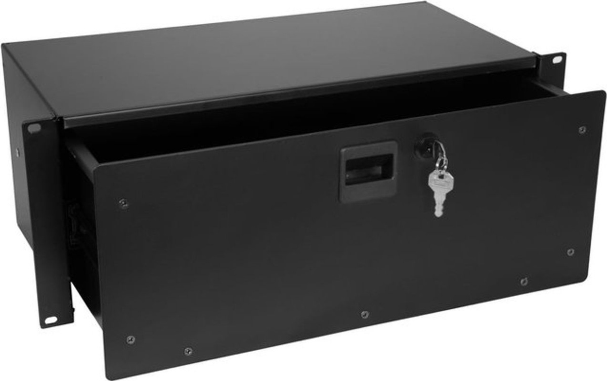 Omnitronic SN-4 Rackschublade 19 Zoll in Schwarz mit Schloss 4 HE - Bild 2