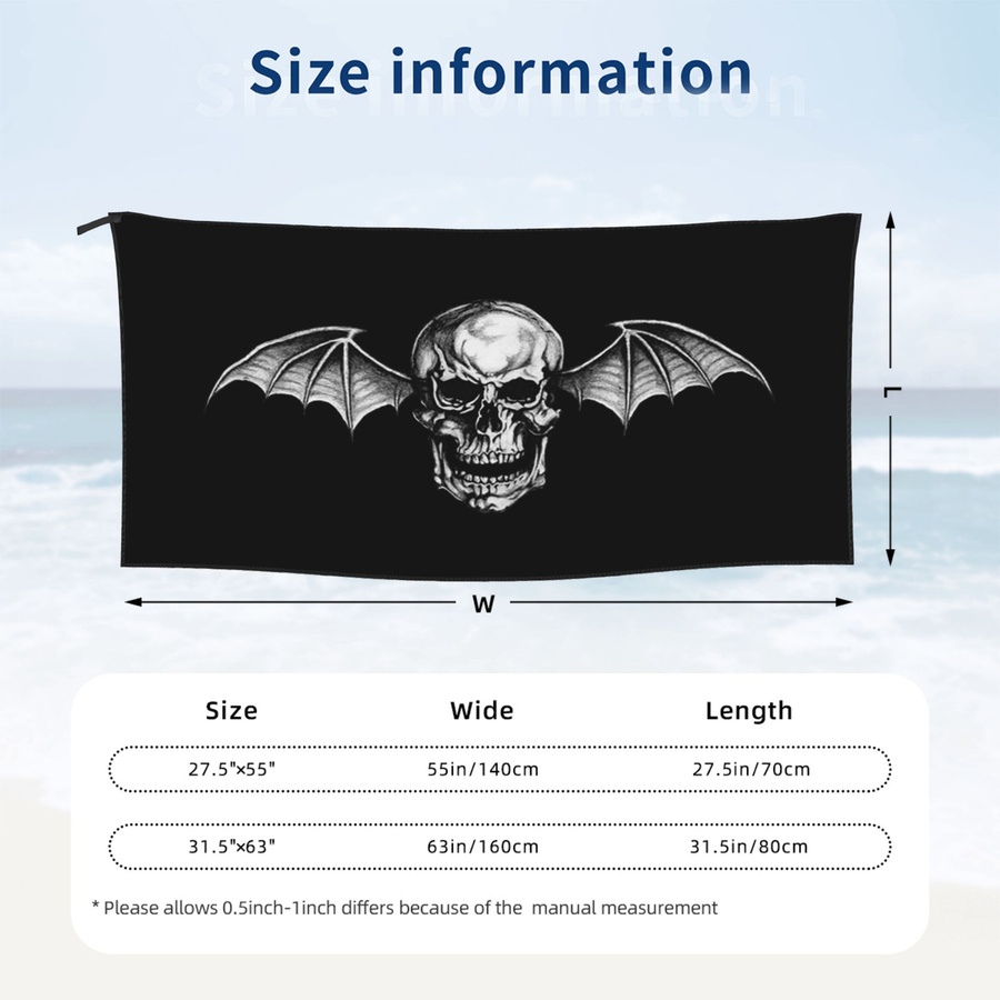 Avenged Sevenfold Strandtuch aus Mikrofaser, Schwarz, B/H: 70 x 140 cm - Bild 4