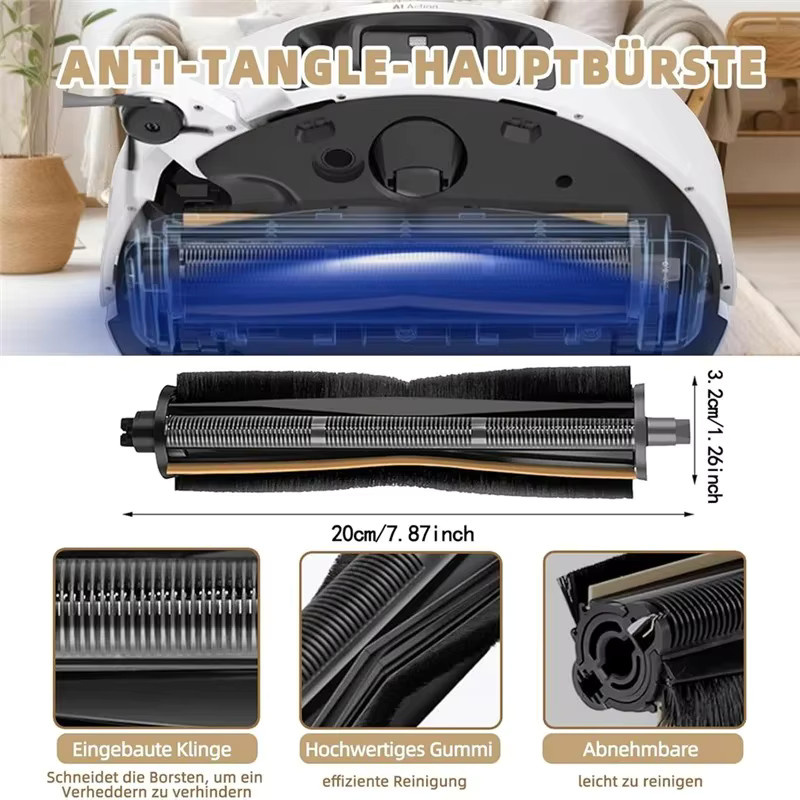 Fxaizl TriCut Bürstenersatzteile in Schwarz für Xiaomi Robot Vacuum X20 Pro/B108GL und Dreame X40/X40 Master/X40 Ultra - Bild 4