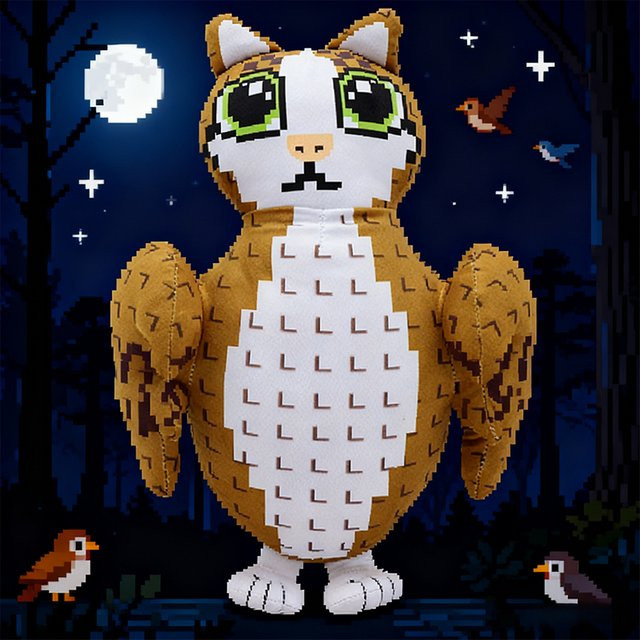Molutian Steal a Brainrot Meowl Nr. 9-Plüschtier, Eule, 32cm - Bild 1