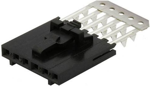 Molex Buchsengehäuse-Kabel Schwarz, 5 Polzahl, Rastermaß: 2.54mm - Bild 1