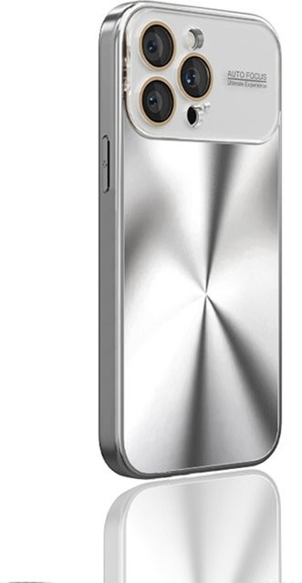 Luxuriöse Silikon-Schutzhülle mit Metall-Rückplatte und Aurora-Textur für Apple iPhone 15 14 Plus 13 Pro Max 12 11 in Schwarz und Multicolour - Bild 1