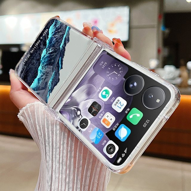 Xiaomi Mix Flip Handyhülle mit Snowy Mountains Reisemuster, transparent, stoßfest und faltbar - Bild 1