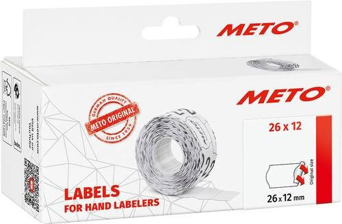 Meto Preis-Etiketten 9506162 wiederablösbar in Weiß, B: 26 mm, H: 12 mm - Bild 1