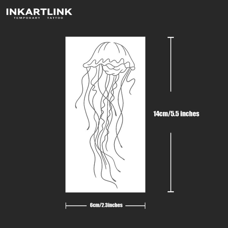 INKARTLINK Temporäres Quallen-Tattoo, wasserfest, semi-permanent - Bild 4