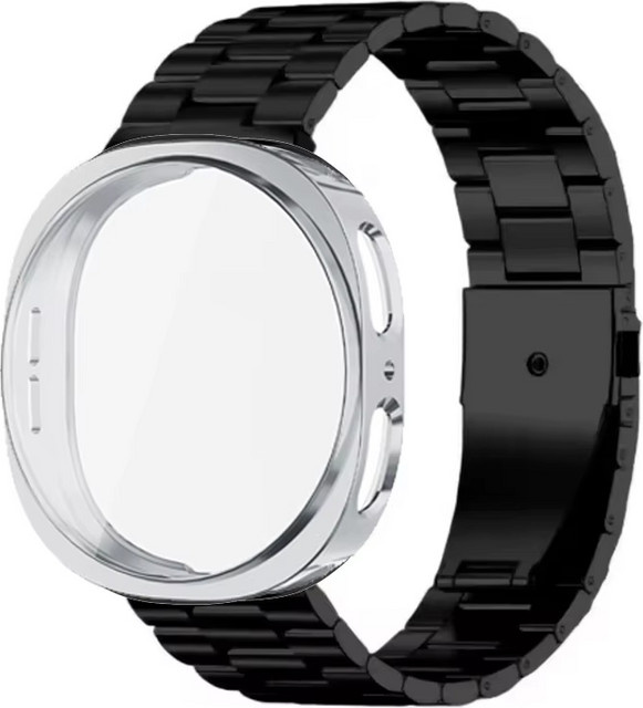 Armband und Hülle für Samsung Galaxy Watch 8, Edelstahl, Schwarz - Bild 1