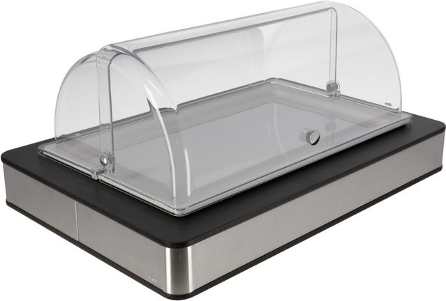 VEGA Buffetvitrine Fundale mittel GN 1/1 in Weiß und Anthrazit mit Melamin und Edelstahl, B/T/H: 42,5 x 63 x 27,4 cm - Bild 1