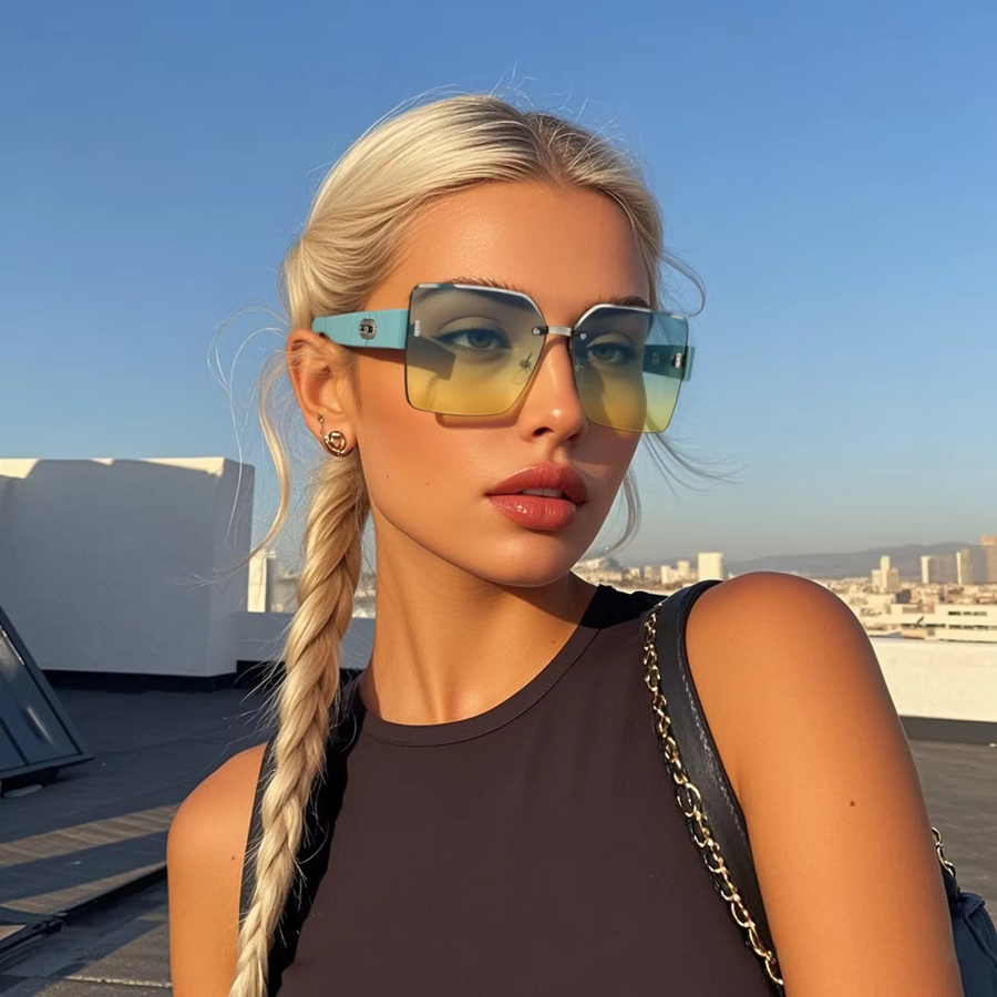REXXAR Sonnenbrille, randlos, quadrat, Metall, Unisex - Bild 1