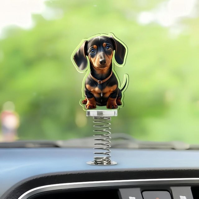 Schwingender Hund als Autodekoration und Tischornament in Braun von chenxiaogang - Bild 1
