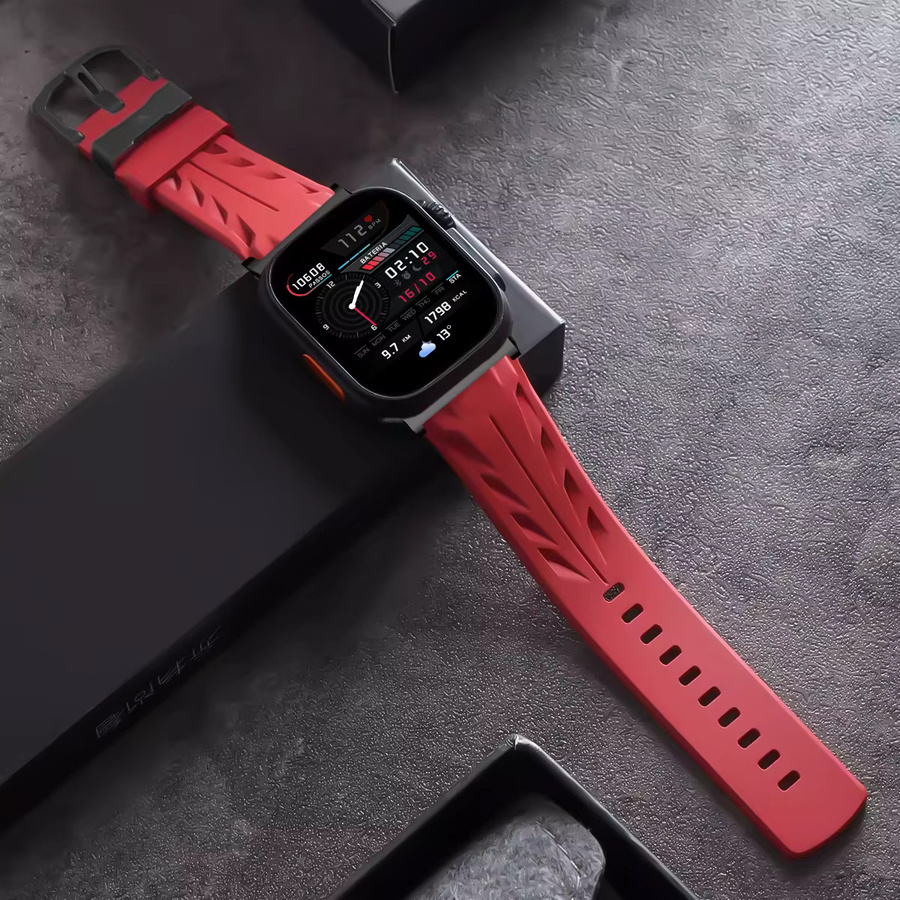 CHIICSMART Silikon-Sportarmband für Apple Watch Ultra, Serie 11, 10, 9, 8, 7, 6, SE, atmungsaktiv und stylisch, Unisex - Bild 2