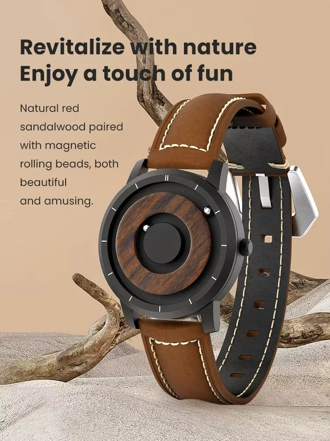 EUTOUR Armbanduhr, Quarz, Edelstahl, Leder, Schwarz, Herren - Bild 2