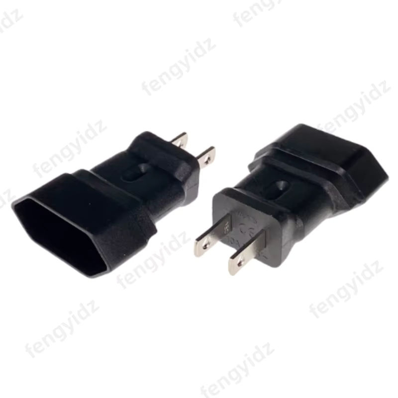 Fengyidz Reiseadapter US 2-Flachstifte Typ A mit USB-A Anschluss, Schwarz, CEE7/16 auf NEMA 1-15P 250V 10A - Bild 4