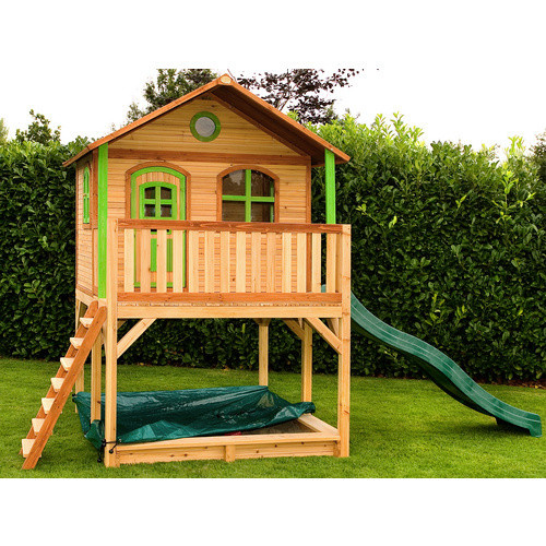 AXI Spielhaus Marc mit Leiter, Rutsche und Sandkasten aus Holz in Braun und Grün, B/H/T: 432 x 293 x 212 cm - Bild 3