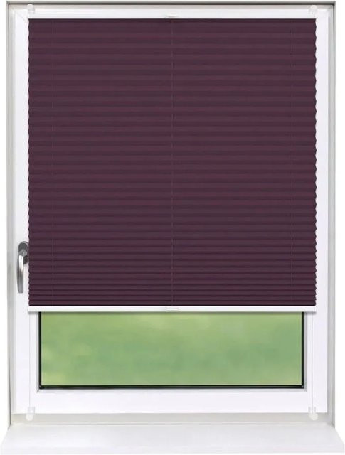 Deco-Raum Plissee Basic Klemmfix blickdicht Violett B: 85 cm, H: 210 cm - Bild 1