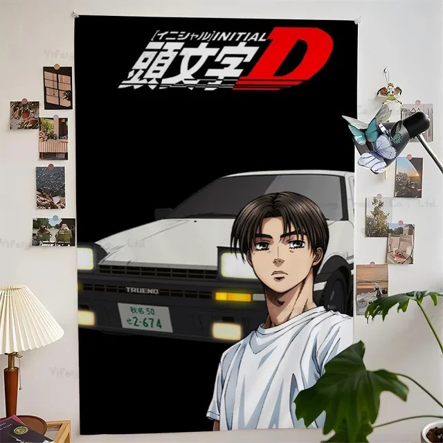 Anime Initial D Bohemian Wandteppich im Tarot-Stil als dekorativer Wandteppich für dein Zimmer in Multicolor - Bild 1