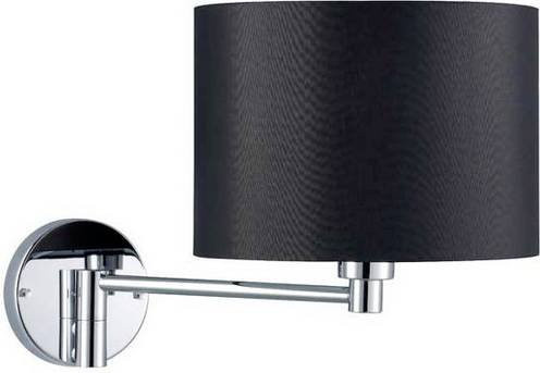 Brumberg Wandleuchte Chrom Schwarz Modern E27 60W B: 40,0 cm, H: 28,0 cm, T: 25,0 cm - Bild 1