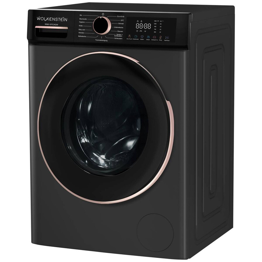 Wolkenstein Waschmaschine WA8-15TCAGW Frontlader Schwarz B/H/T: 60 x 84,7 x 52 cm mit 8 kg Waschkapazität - Bild 2
