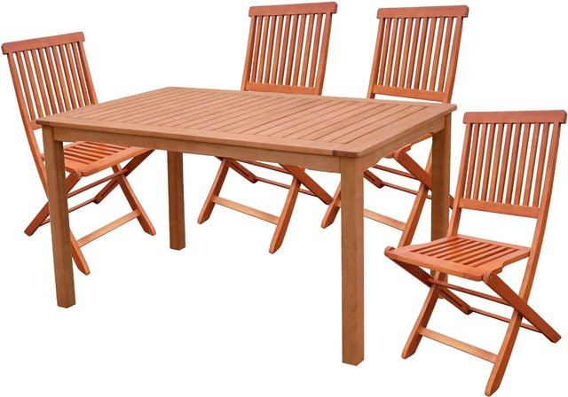 Garden Pleasure Gartenmöbel-Set Angwin-Pittsburgh 5-teilig aus FSC Eukalyptus- und Teakholz in Braun - Bild 1