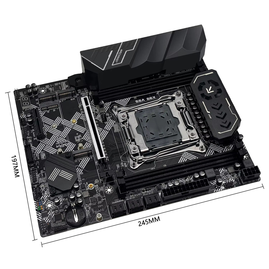 MACHINIST X99 V9S Motherboard mit C612 Chipset, LGA 2011-3 Sockel für Xeon E5 CPUs, DDR4 RAM Unterstützung, 3x NVME M.2 Slots, SATA 3.0 und USB 3.0, Schwarz - Bild 3