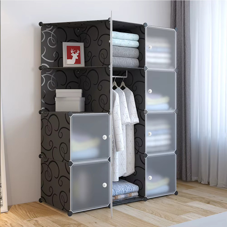 HiMISS Modularer Kleiderschrank mit Türen, Tragbarer DIY-Schrank zum Aufhängen von Kleidung, Platzsparende Kleideraufbewahrung - Bild 2