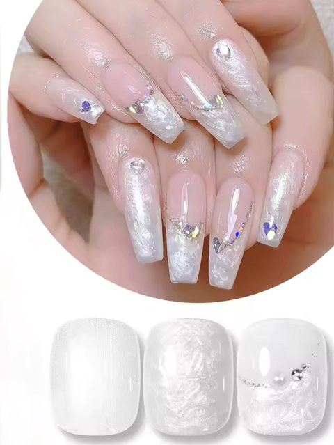 PSK Nagellack, Weiße Perle, Glänzend, Semi Permanent - Bild 1