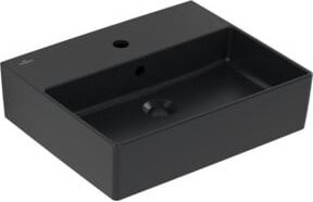 Villeroy & Boch Waschtisch Memento 2.0 in Pure Black, rechteckig, mit Überlauf, Wandmontage, B: 50 cm, T: 42 cm - Bild 1