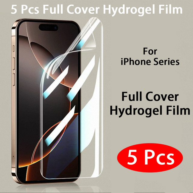 5 Stück Hydrogel-Displayschutzfolien für Apple iPhone 11 bis iPhone 17 Pro Max, transparente Membran-Folie, nicht aus Glas - Bild 1