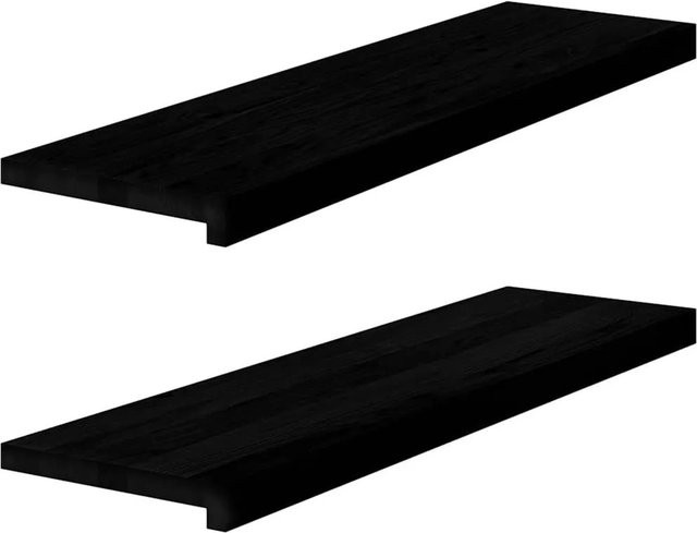 vidaXL Fensterbänke aus Massivholz Eiche, 2 Stück, Dunkelbraun, B/T/H: 90 x 30 x 2 cm - Bild 1
