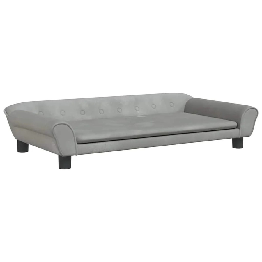 vidaXL Hundebett Sofa aus Samt in Hellgrau B/T/H: 100 x 50 x 21 cm - Bild 1
