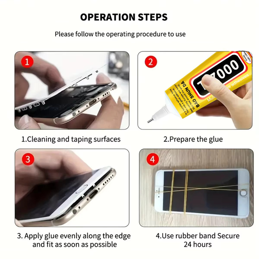 T7000 Reparaturkleber in Schwarz für elektronische Komponenten und Mobiltelefone als hochfester flüssiger DIY-Klebstoff - Bild 4