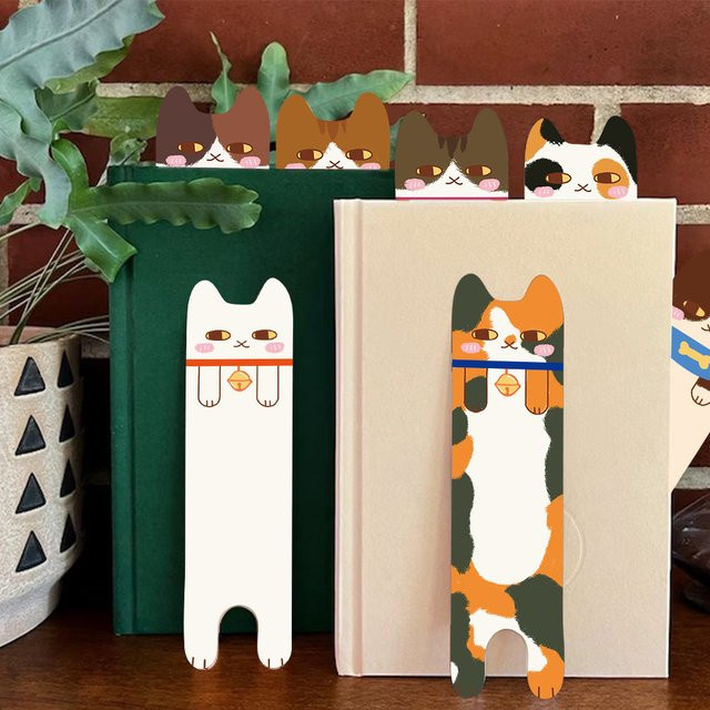 30 Stück dekorative Katzen Lesezeichen aus Papier mit doppelseitigem Muster in Multicolour für Schüler und Büro - Bild 1