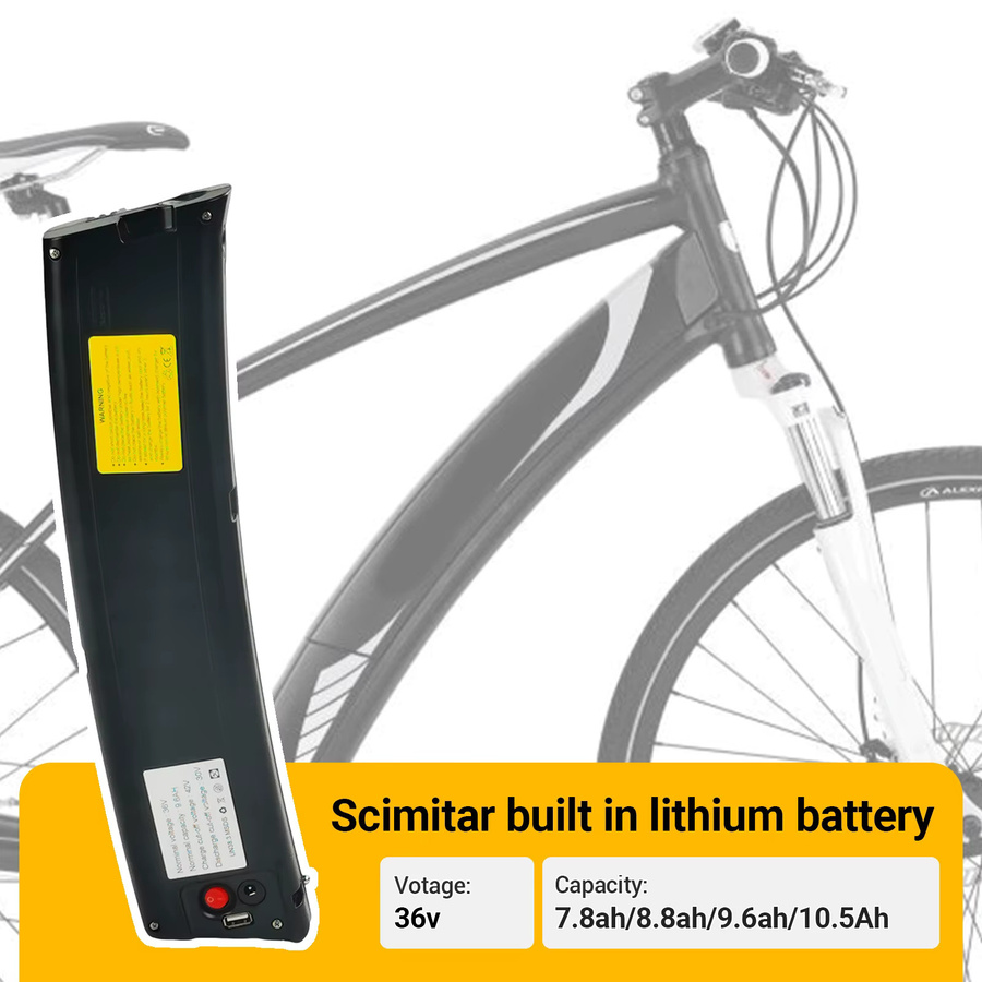 Carrera Scimitar E-Bike Batterie in gebogener Form für City-Bikes, 36V, Farbe: Schwarz - Bild 4