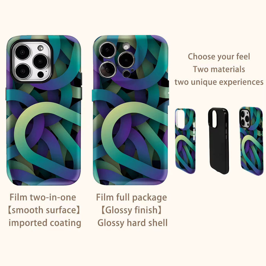 Apple Handyhülle mit Rot Orange Swirl Art Design für iPhone 17 Pro Max Plus 16 15 14 13 12 11 mit Doppelschicht-Rückseite - Bild 1