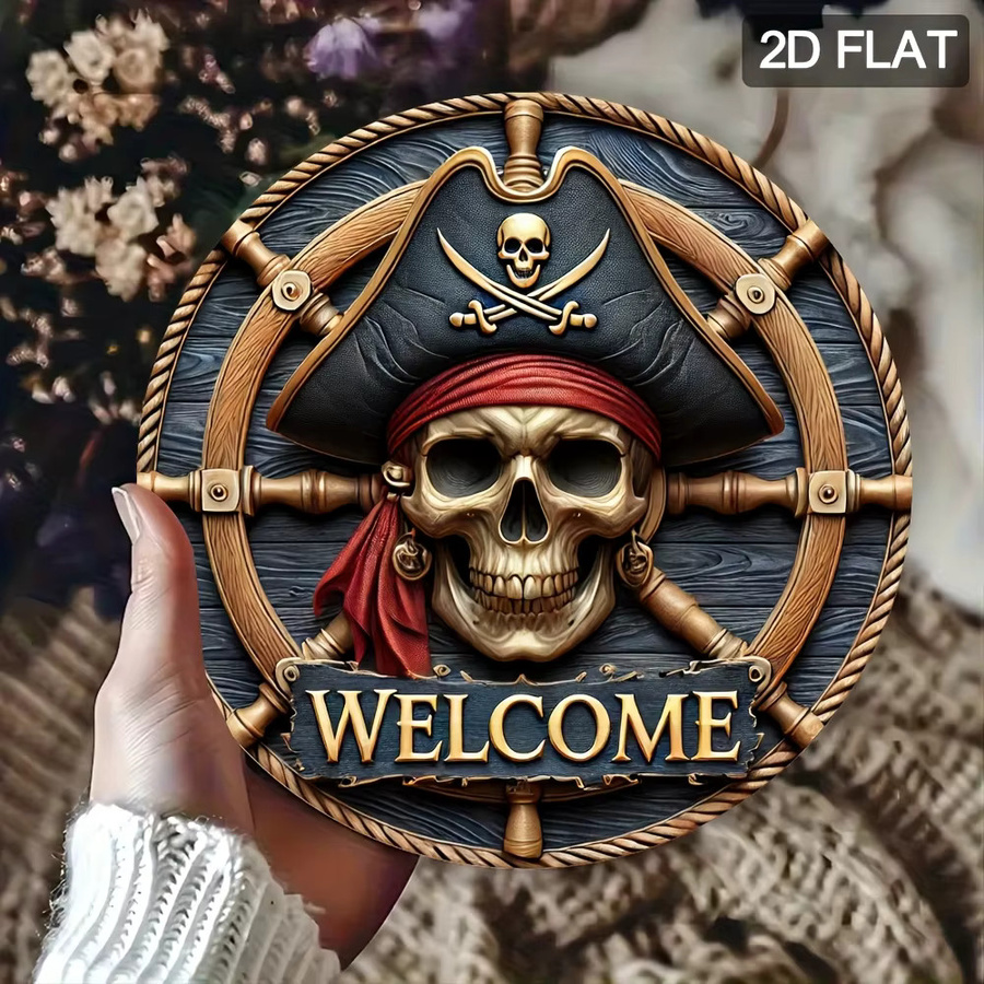 Potdemiel Maritime Wanddekoration aus Metall, Rundes Logo in Multicolour, Durchmesser: 20 cm - Bild 2