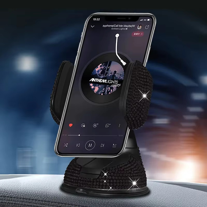 WORLDKPI Bling Autotelefonhalterung mit Strass-Kristallen und Lüftungsschlitz-Basis für das Armaturenbrett in Blau oder Pink - Bild 3