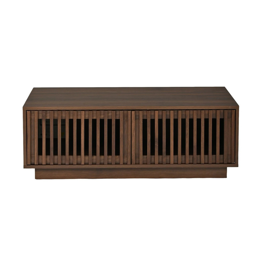 Merax Couchtisch im Retro-Design mit Stauraum, Farbe Walnuss, B/T/H: 100 x 50 x 35 cm - Bild 2