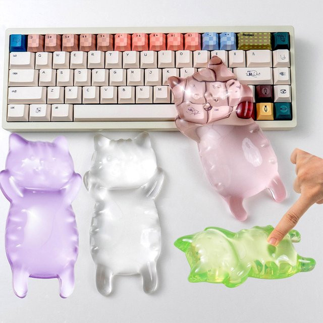 Ergonomische Katzen-Mausauflage aus Silikongel in Lila von Venit Keys - Bild 1