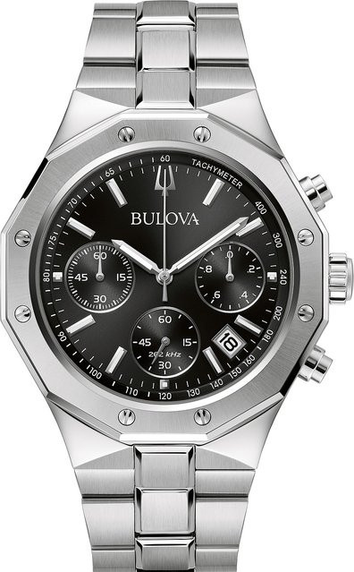 Bulova Chronograph Herrenuhr, Edelstahl, Quarz, 44 mm, Schwarz - Bild 1